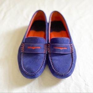Blue and Orange Johnston & Murphy Penny Loafers (Size 7)